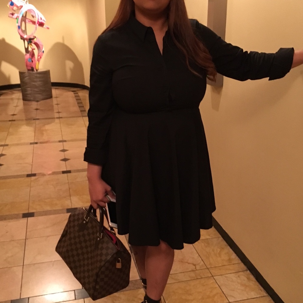 Express shirt dress black long sleeve